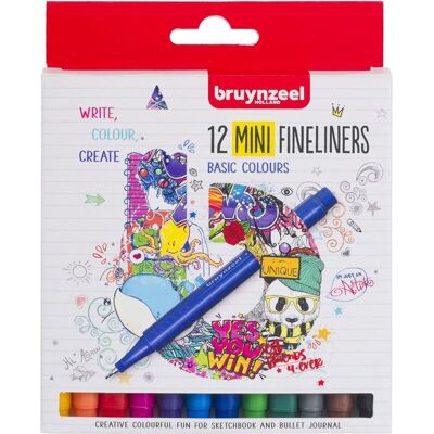 Bruynzeel fineliner mini set 12 kleuren Multi Kleuren Bruynzeel fineliner mini set 12 kleuren Multi Kleuren