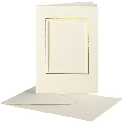 Creativ Company kaarten & enveloppen passepartout rechthoek met rand 10,5x15 cm off-white 10 stuks Creativ Company kaarten & enveloppen passepartout rechthoek met rand 10,5x15 cm off-white 10 stuks