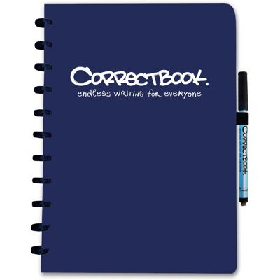 Correctbook a4 uitwisbaar notitieboek - herbruikbaar schrift - midnight blue - gelinieerd - inclusief pen & wisdoekje - aanvulbaar met extra pagina's Correctbook a4 uitwisbaar notitieboek - herbruikbaar schrift - midnight blue - gelinieerd - inclusief pen & wisdoekje - aanvulbaar met extra pagina's