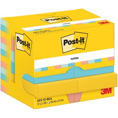 Post-it notes beachside 100 vel ft 38 x 51 mm pak van 12 blokken Post-it notes beachside 100 vel ft 38 x 51 mm pak van 12 blokken