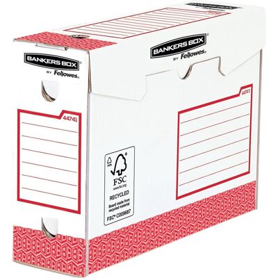Bankers Box basic archiefdozen 100mm 9,5 x 24,5 x 33 cm, rood, 20 stuks Bankers Box basic archiefdozen 100mm 9,5 x 24,5 x 33 cm, rood, 20 stuks