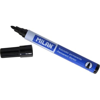 Milan permanente markers zwart rond - 12 stuks Milan permanente markers zwart rond - 12 stuks