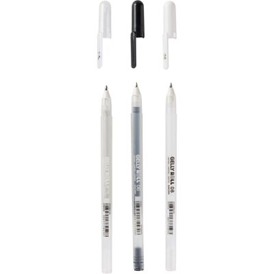 Sakura gelly roll mixed set 3 clear zwart wit Sakura gelly roll mixed set 3 clear zwart wit