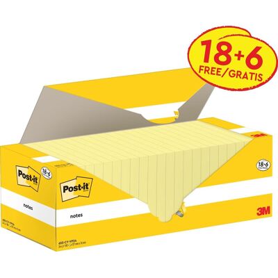 Post-it Memoblok 3m 655-cy 76x127mm geel voordeelpak Post-it Memoblok 3m 655-cy 76x127mm geel voordeelpak