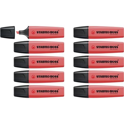 STABILO boss original - markeerstift - hoogste kwaliteit - rood - doos 10 stuks STABILO boss original - markeerstift - hoogste kwaliteit - rood - doos 10 stuks