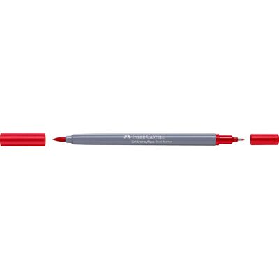 Faber-Castell - duo aquarel marker - goldfaber - geraniumrood fel 121 - brush / 0,6mm - fc-164621 Faber-Castell - duo aquarel marker - goldfaber - geraniumrood fel 121 - brush / 0,6mm - fc-164621