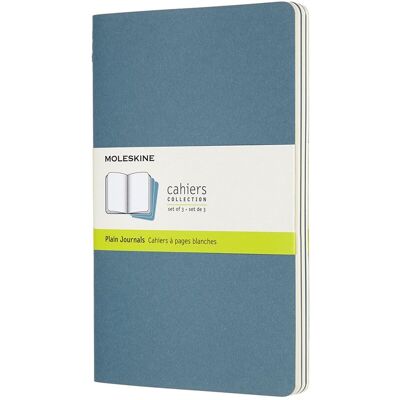 Moleskine cahier journals - large - blanco - blauw - set van 3 Moleskine cahier journals - large - blanco - blauw - set van 3