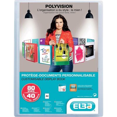 Elba polyvision showalbum, a4, 40 tassen, transparant Elba polyvision showalbum, a4, 40 tassen, transparant