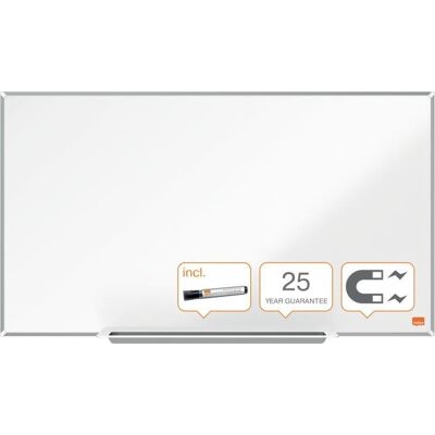 Nobo impression pro widescreen magnetisch whiteboard emaille met accessoire houder - 710x400mm - wit Nobo impression pro widescreen magnetisch whiteboard emaille met accessoire houder - 710x400mm - wit
