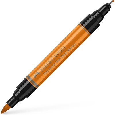 Faber-Castell tekenstift - pitt artist pen - 113 oranje glazuur - duomarkers - dubbelzijdige stift - fc-162113 Faber-Castell tekenstift - pitt artist pen - 113 oranje glazuur - duomarkers - dubbelzijdige stift - fc-162113