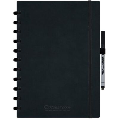 Correctbook a4 uitwisbaar notitieboek - ink black kunstleer hardcover - gelinieerd - herbruikbaar schrift - inclusief pen & wisdoekje - aanvulbaar met extra pagina's Correctbook a4 uitwisbaar notitieboek - ink black kunstleer hardcover - gelinieerd - herbruikbaar schrift - inclusief pen & wisdoekje - aanvulbaar met extra pagina's