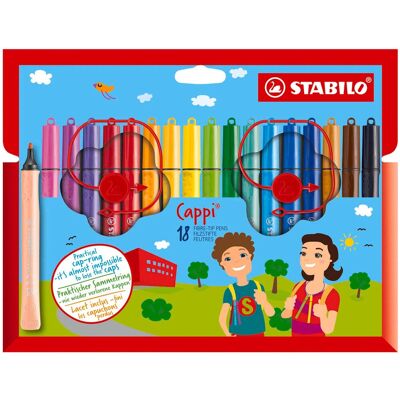 STABILO cappi viltstiften - 18dlg. Multi kleuren STABILO cappi viltstiften - 18dlg. Multi kleuren