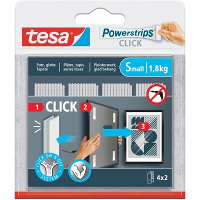 Tesa powerstrips click klittenband strips medium, wit Tesa powerstrips click klittenband strips medium, wit