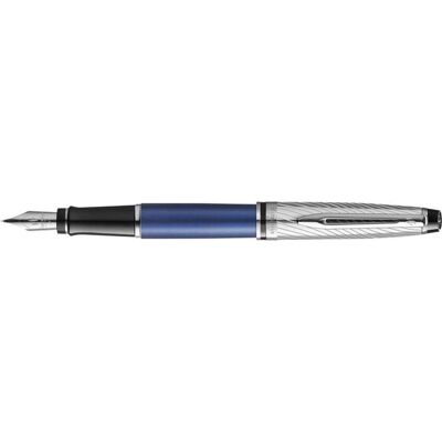 Waterman expert deluxe, vulpen, metaal-blauwe lak met palladium-gecoat detail, medium penpunt met palladium Waterman expert deluxe, vulpen, metaal-blauwe lak met palladium-gecoat detail, medium penpunt met palladium