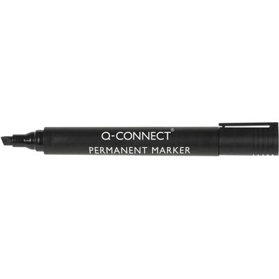 Q-CONNECT permanente marker, 1,2 / 5 mm, schuine punt, zwart 10 stuks Q-CONNECT permanente marker, 1,2 / 5 mm, schuine punt, zwart 10 stuks