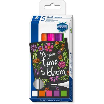 STAEDTLER chalk marker set 5 kleuren STAEDTLER chalk marker set 5 kleuren