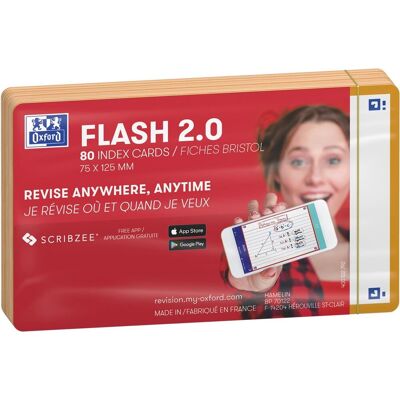 Oxford flash 2.0 - flashcards - blanco - a7 - oranje rand - 80 stuks Oxford flash 2.0 - flashcards - blanco - a7 - oranje rand - 80 stuks