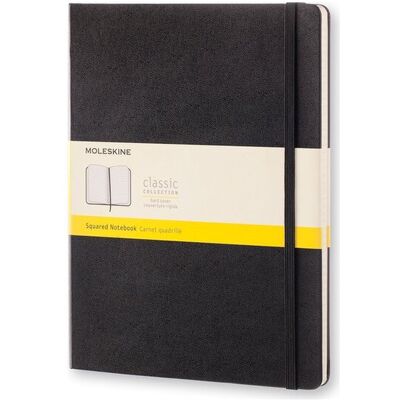 Moleskine classic notitieboek - extra large - hardcover - geruit - zwart Moleskine classic notitieboek - extra large - hardcover - geruit - zwart