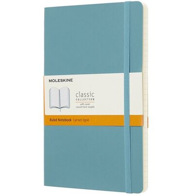 Moleskine classic notitieboek - large - zachte kaft - gelinieerd - rif blauw Moleskine classic notitieboek - large - zachte kaft - gelinieerd - rif blauw