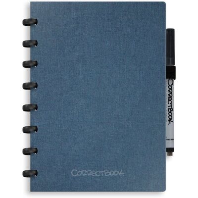 Correctbook a5 uitwisbaar notitieboek - linnen hardcover - herbruikbaar schrift - steel blue - gelinieerd - inclusief pen & wisdoekje - aanvulbaar met extra pagina's Correctbook a5 uitwisbaar notitieboek - linnen hardcover - herbruikbaar schrift - steel blue - gelinieerd - inclusief pen & wisdoekje - aanvulbaar met extra pagina's