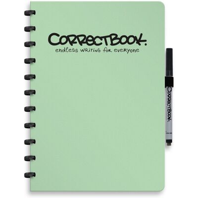 Correctbook a4 uitwisbaar notitieboek - misty mint - blanco - herbruikbaar schrift - inclusief pen & wisdoekje - aanvulbaar met extra pagina's Correctbook a4 uitwisbaar notitieboek - misty mint - blanco - herbruikbaar schrift - inclusief pen & wisdoekje - aanvulbaar met extra pagina's