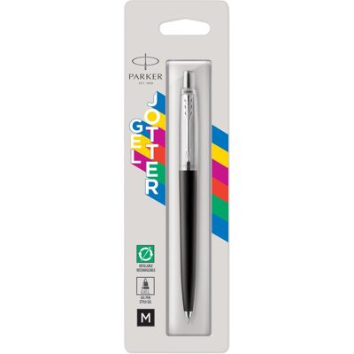 Parker jotter-gelpen roestvrij staal en zwart medium punt met zwarte inkt (0,7 mm) Parker jotter-gelpen roestvrij staal en zwart medium punt met zwarte inkt (0,7 mm)
