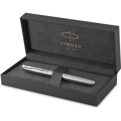 Parker sonnet-vulpen roestvrij staal met palladium rand medium penpunt cadeauverpakking Parker sonnet-vulpen roestvrij staal met palladium rand medium penpunt cadeauverpakking