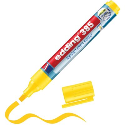 Edding 385 markeerstift met flexibele punt geel - 1 stuk - navulbaar - highlighter voor flipcharts en normaal papier Edding 385 markeerstift met flexibele punt geel - 1 stuk - navulbaar - highlighter voor flipcharts en normaal papier