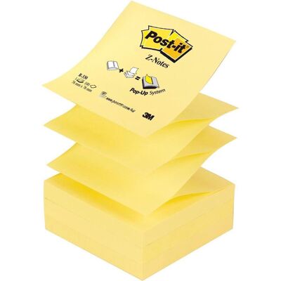 Post-it ® z-notes , navullingen, canary yellow™, 76 x 76 mm, individueel verpakt, 100 blaadjes/blok Post-it ® z-notes , navullingen, canary yellow™, 76 x 76 mm, individueel verpakt, 100 blaadjes/blok