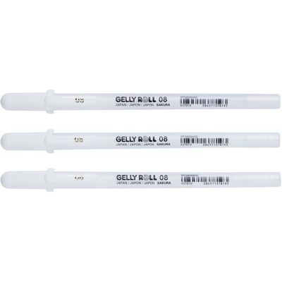 Sakura basic set 3 gelpennen zuiver wit medium Sakura basic set 3 gelpennen zuiver wit medium
