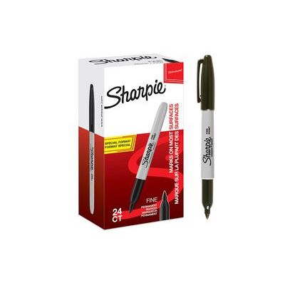 Sharpie permanentmarkers fijne punt zwarte inkt 24 stuks Sharpie permanentmarkers fijne punt zwarte inkt 24 stuks