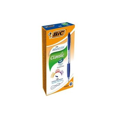BIC atlantis balpen - intrekbaar - blauw - 12 stuks BIC atlantis balpen - intrekbaar - blauw - 12 stuks
