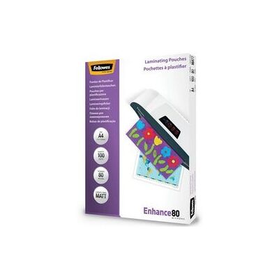 Fellowes Lamineerhoezen enhance mat 80 micron a4 100 stuks Fellowes Lamineerhoezen enhance mat 80 micron a4 100 stuks