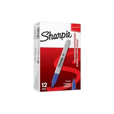 Sharpie -permanentmarkers fijne punt blauw 12 stuks Sharpie -permanentmarkers fijne punt blauw 12 stuks