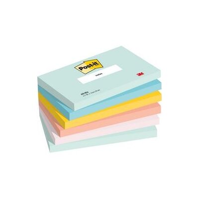 Post-it notes, 100 vel, ft 76 x 127 mm, pak van 6 blokken, beachside colour collection 12 stuks Post-it notes, 100 vel, ft 76 x 127 mm, pak van 6 blokken, beachside colour collection 12 stuks