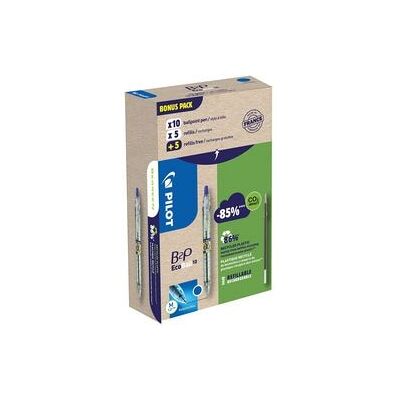 Pilot ecoball b2p begreen balpen medium punt 0 3 mm 10 stuks + 10 vullingen blauw Pilot ecoball b2p begreen balpen medium punt 0 3 mm 10 stuks + 10 vullingen blauw