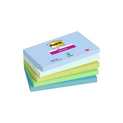 Post-it Super sticky notes 655-5ss-oas blauw, groen Post-it Super sticky notes 655-5ss-oas blauw, groen