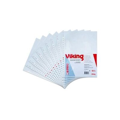 Showtassen Viking A4 23 gaten 80 microns transparant pak 50 stuks Showtassen Viking A4 23 gaten 80 microns transparant pak 50 stuks