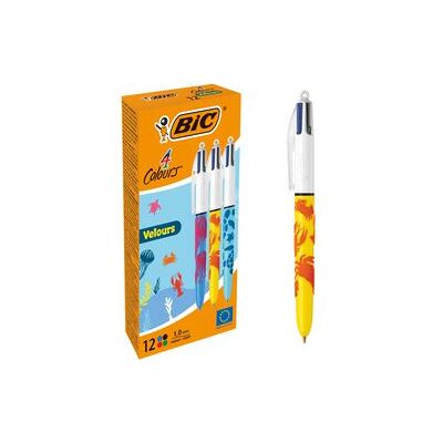 BIC Balpen 4 colours velours 12 stuks BIC Balpen 4 colours velours 12 stuks