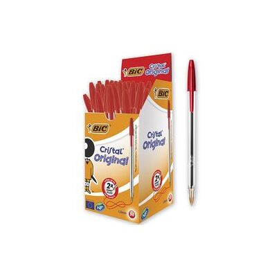 BIC Balpen cristal medium 0,4 mm 50 stuks rood BIC Balpen cristal medium 0,4 mm 50 stuks rood