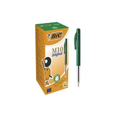 BIC Balpen m-10 medium groen drukknop BIC Balpen m-10 medium groen drukknop