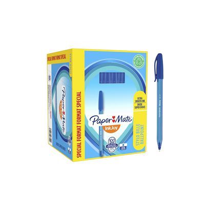 Paper Mate inkjoy 100st-balpennen medium punt (1,0 mm) blauw 100 stuks Paper Mate inkjoy 100st-balpennen medium punt (1,0 mm) blauw 100 stuks