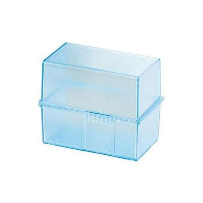 Bak met kaartjes Han A7 12,1 x 7,4 x 10,1 cm blauw-transparant voor 300 kaarten Bak met kaartjes Han A7 12,1 x 7,4 x 10,1 cm blauw-transparant voor 300 kaarten