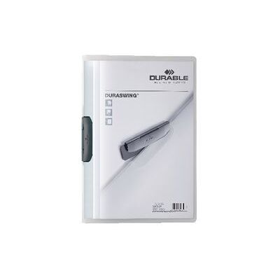 Klemmap Duraswing Durable kunststof A4 220x306mm transparant grafiet Klemmap Duraswing Durable kunststof A4 220x306mm transparant grafiet