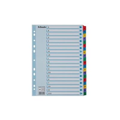 Esselte index a4 - tabs a-z - karton met mylar versterkt - 11-gaats - meerkleurig Esselte index a4 - tabs a-z - karton met mylar versterkt - 11-gaats - meerkleurig