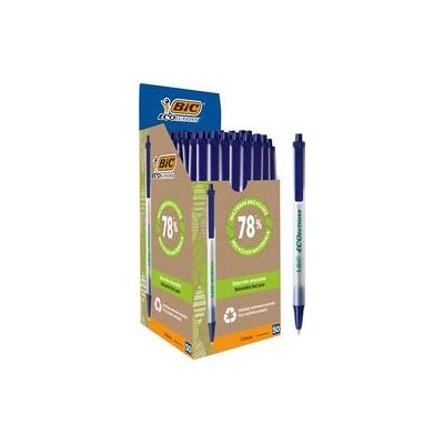 BIC Balpen ecolutions clic stic - blauw - doos 50 stuks BIC Balpen ecolutions clic stic - blauw - doos 50 stuks