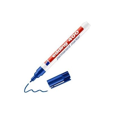 Edding Marker permanent 400 1mm ronde punt hervulbaar blauw Edding Marker permanent 400 1mm ronde punt hervulbaar blauw