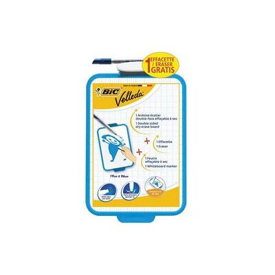BIC Whiteboard velleda dubbelzijdig incl. stift 19x26 blauw BIC Whiteboard velleda dubbelzijdig incl. stift 19x26 blauw