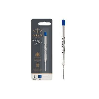 Parker balpenvullingen medium punt (1,0mm) blauwe quinkflow inkt 1 stuk Parker balpenvullingen medium punt (1,0mm) blauwe quinkflow inkt 1 stuk