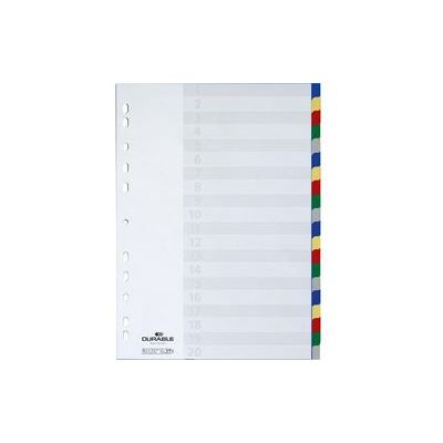 Blanco tabbladen DURABLE 6758-27 20 tabs 11 Gaten Multikleur Blanco tabbladen DURABLE 6758-27 20 tabs 11 Gaten Multikleur